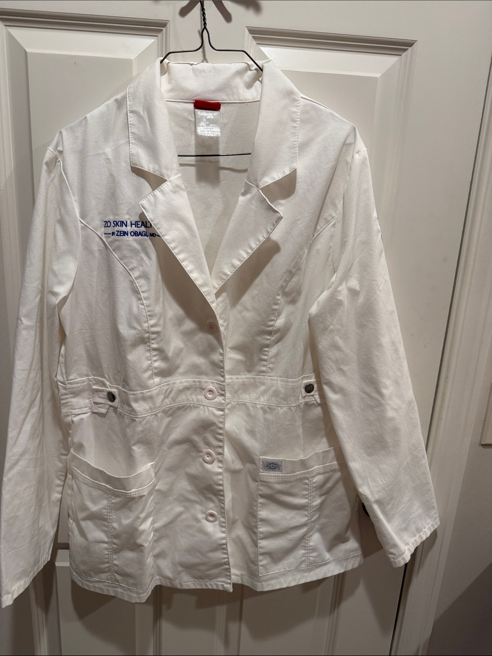 Dickies Women's White Medical-Style Blazer Jacket
